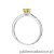Pierścionek W0553 Diament Laboratoryjny żółty 0,50ct białe złoto