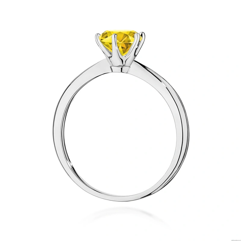 Pierścionek W0553 Diament Laboratoryjny żółty 1,00ct białe złoto