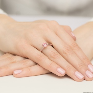 Pierścionek W0553 Diament Laboratoryjny różowy 1,00ct różowe złoto