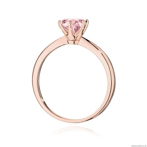 Pierścionek W0553 Diament Laboratoryjny różowy 1,00ct różowe złoto