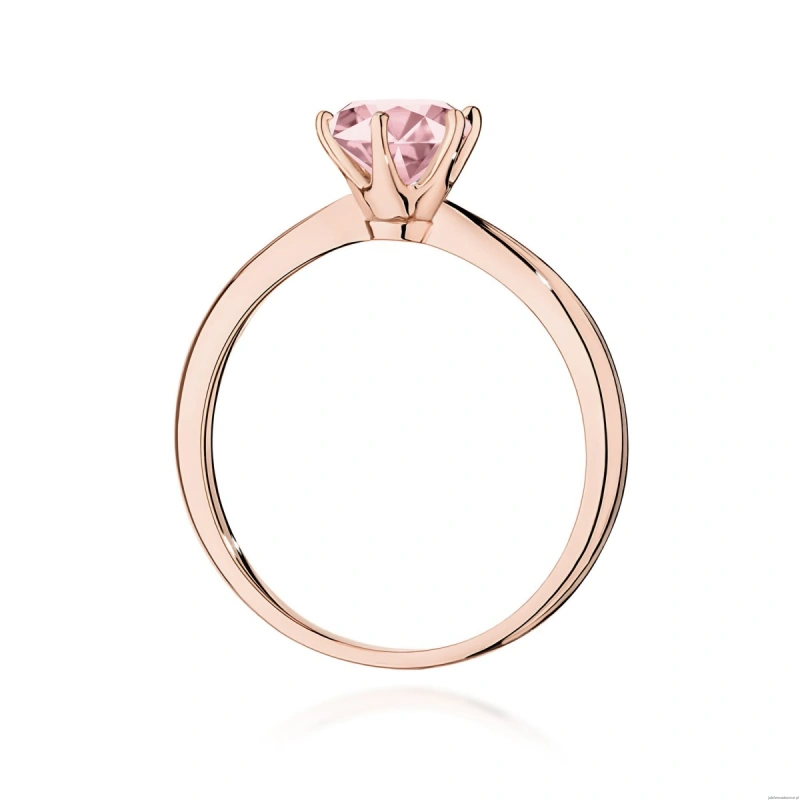 Pierścionek W0553 Diament Laboratoryjny różowy 1,00ct różowe złoto