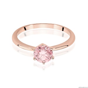 Pierścionek W0553 Diament Laboratoryjny różowy 1,00ct różowe złoto