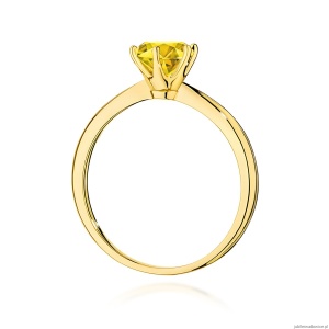 Pierścionek W0553 Diament Laboratoryjny żółty 1,00ct żółte złoto