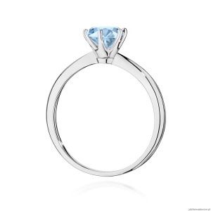 Pierścionek W0553 Diament Laboratoryjny niebieski 1,00ct białe złoto 375