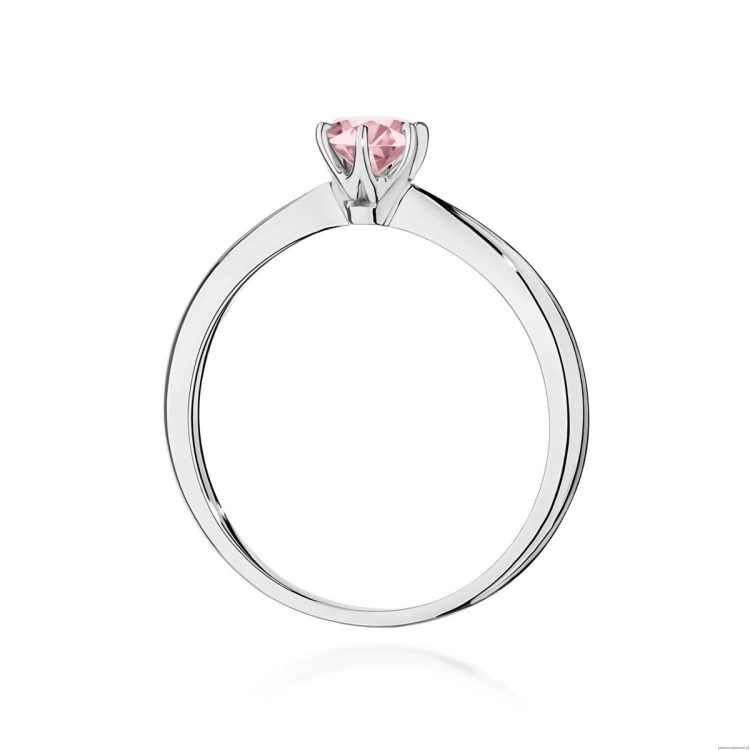 Pierścionek W0553 Diament Laboratoryjny różowy 0,50ct białe złoto 375