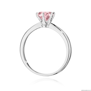 Pierścionek W0553 Diament Laboratoryjny różowy 1,00ct białe złoto 375