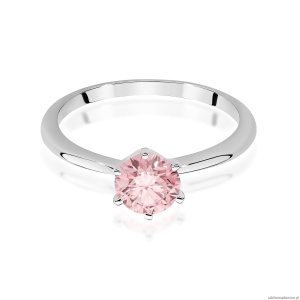 Pierścionek W0553 Diament Laboratoryjny różowy 1,00ct białe złoto 375