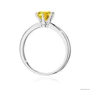 Pierścionek W0553 Diament Laboratoryjny żółty 1,00ct białe złoto 375