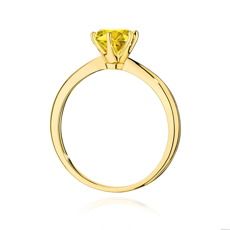Pierścionek W0553 Diament Laboratoryjny żółty 1,00ct żółte złoto 375
