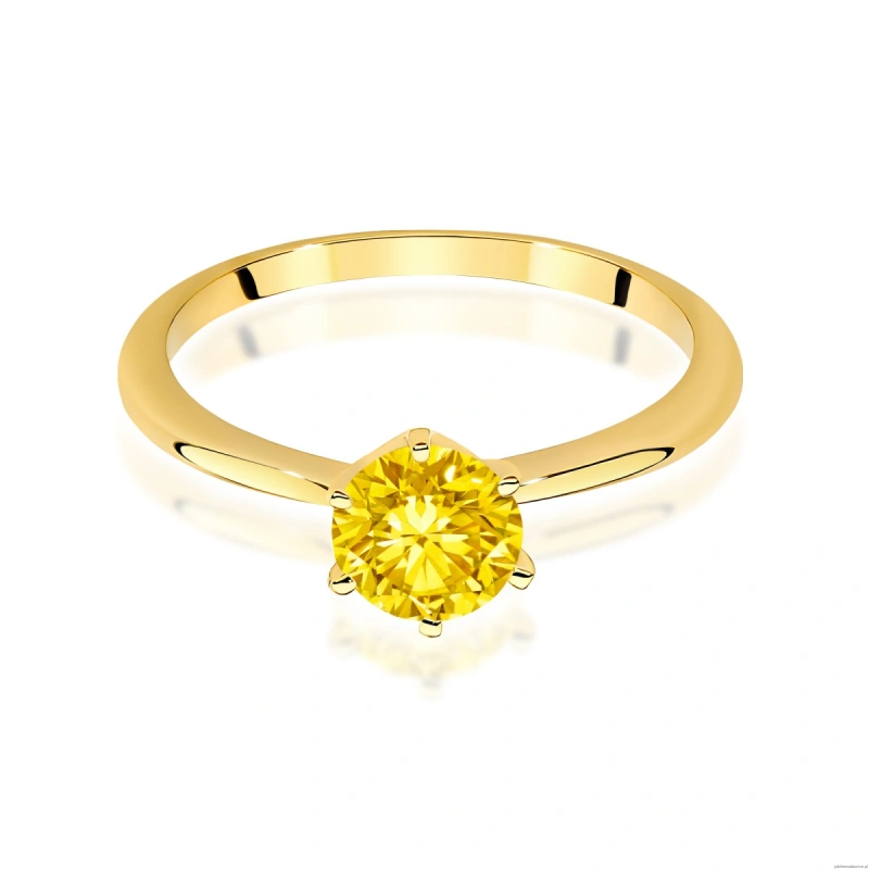 Pierścionek W0553 Diament Laboratoryjny żółty 1,00ct żółte złoto 375