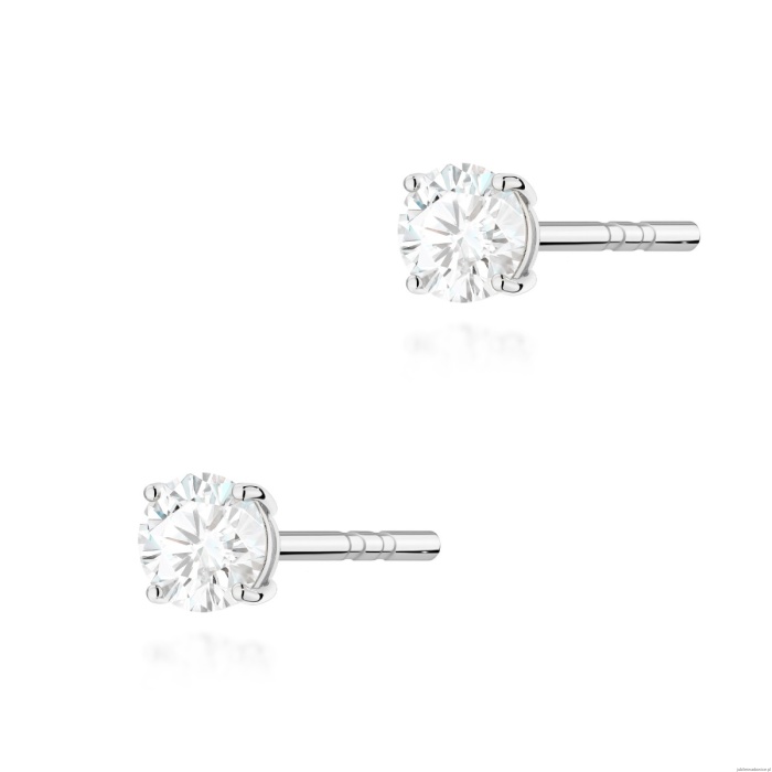 Kolczyki K0583 Diament Laboratoryjny 2 x 0.15ct białe złoto