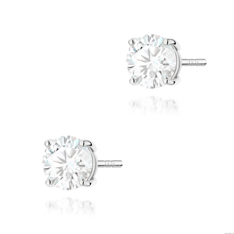Kolczyki K0583 Diament Laboratoryjny 2 x 1.50ct białe złoto