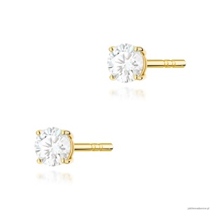 Kolczyki K0583 Diament Laboratoryjny 2 x 0.30ct żółte złoto