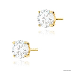Kolczyki K0583 Diament Laboratoryjny 2 x 2.00ct żółte złoto