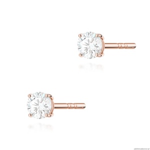 Kolczyki K0583 Diament Laboratoryjny 2 x 0.15ct różowe złoto