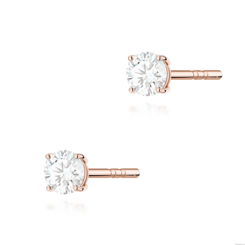 Kolczyki K0583 Diament Laboratoryjny 2 x 0.15ct różowe złoto