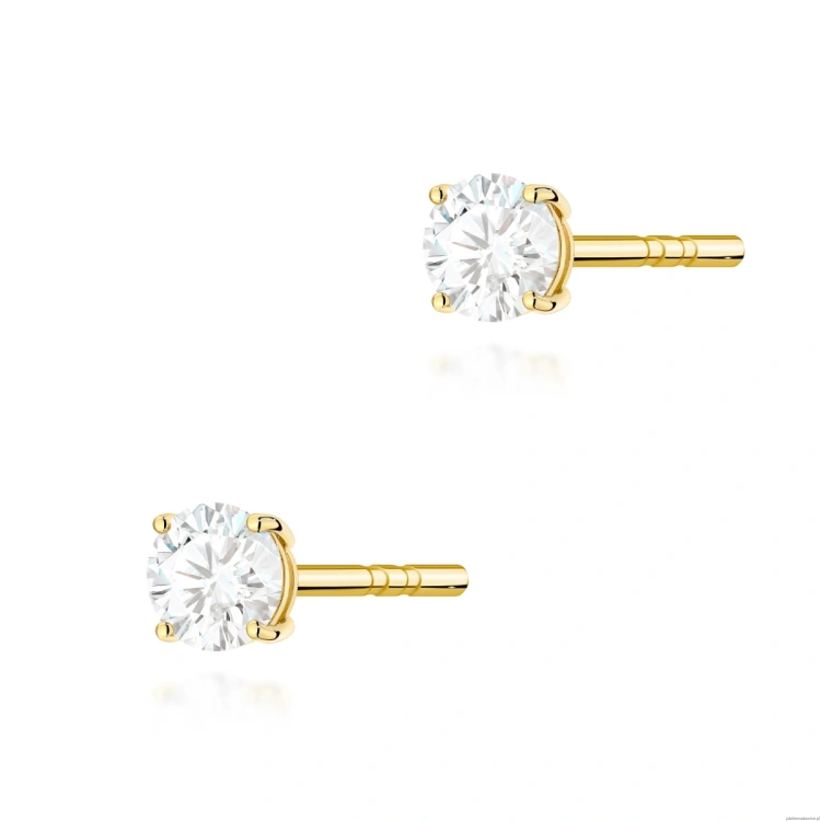 Kolczyki K0583 Diament 2 x 0.15ct żółte złoto