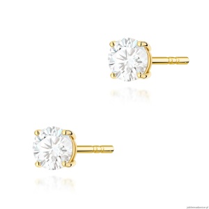 Kolczyki K0583 Diament 2 x 0.50ct żółte złoto