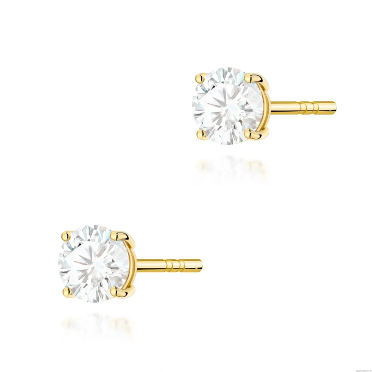Kolczyki K0583 Diament 2 x 0.50ct żółte złoto