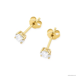 Kolczyki K0583 Diament 2 x 0.50ct żółte złoto