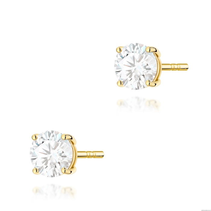 Kolczyki K0583 Diament 2 x 1.00ct żółte złoto