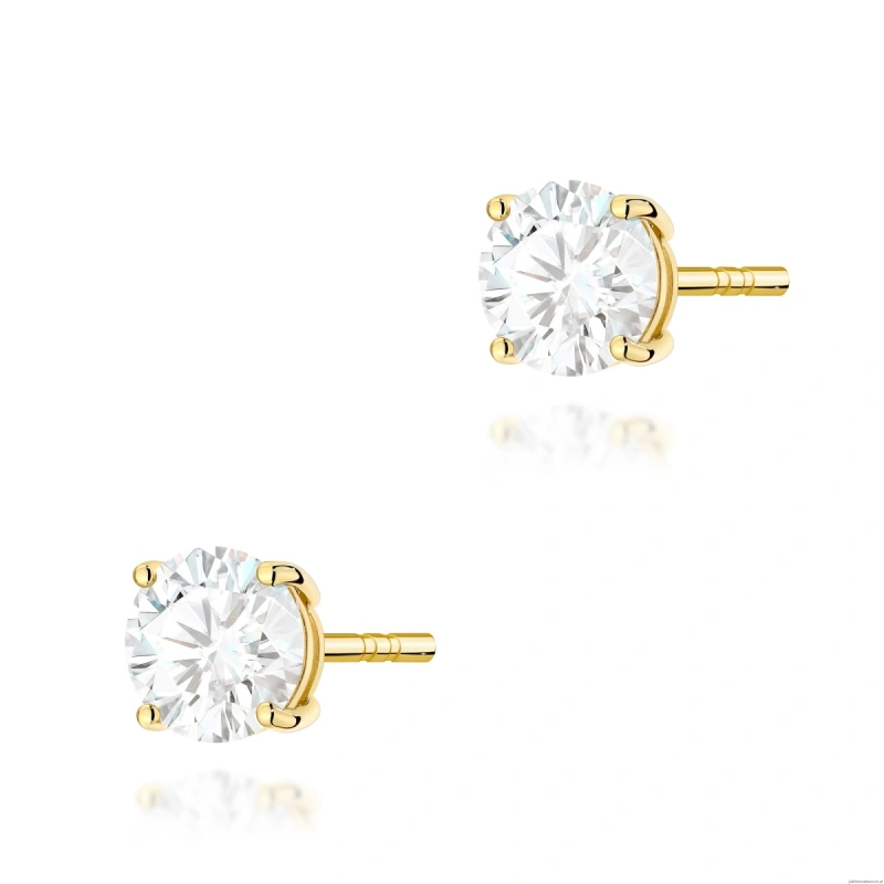 Kolczyki K0583 Diament 2 x 1.00ct żółte złoto