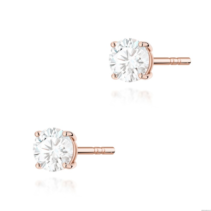 Kolczyki K0583 Diament 2 x 0.50ct różowe złoto