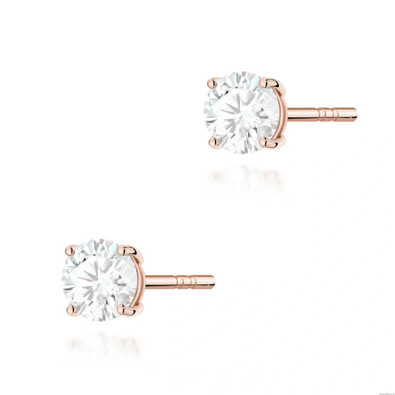 Kolczyki K0583 Diament 2 x 0.50ct różowe złoto