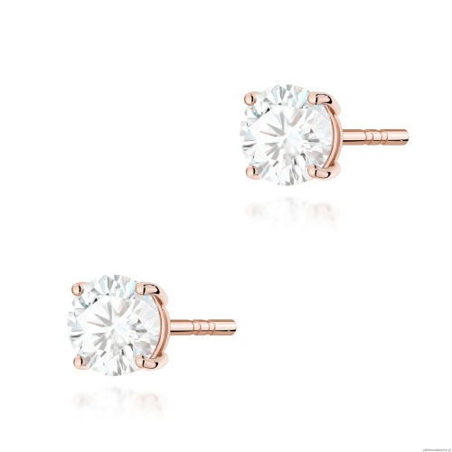 Kolczyki K0583 Diament 2 x 0.70ct różowe złoto