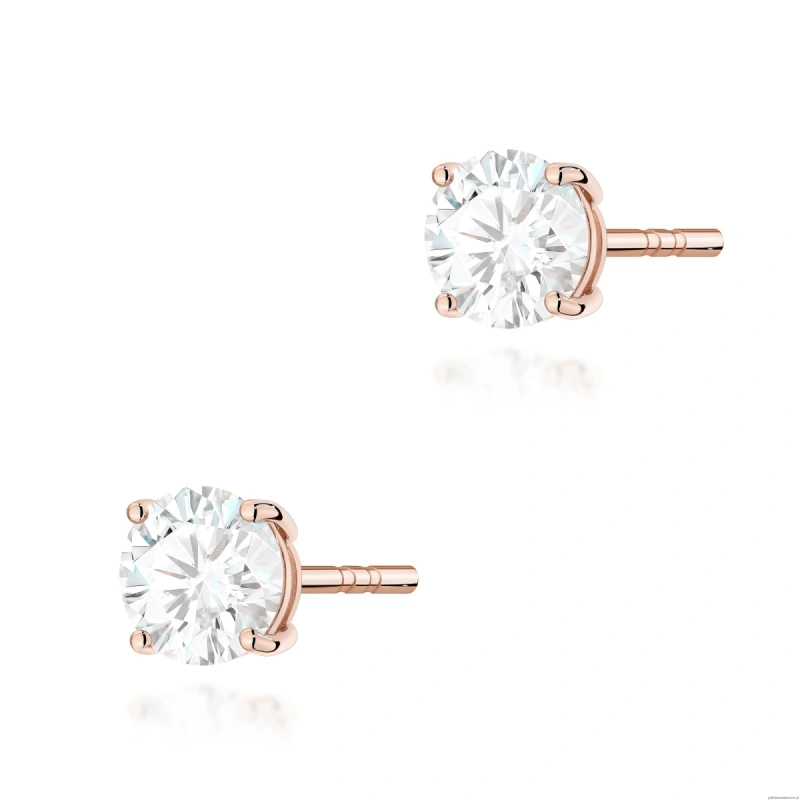 Kolczyki K0583 Diament 2 x 0.70ct różowe złoto