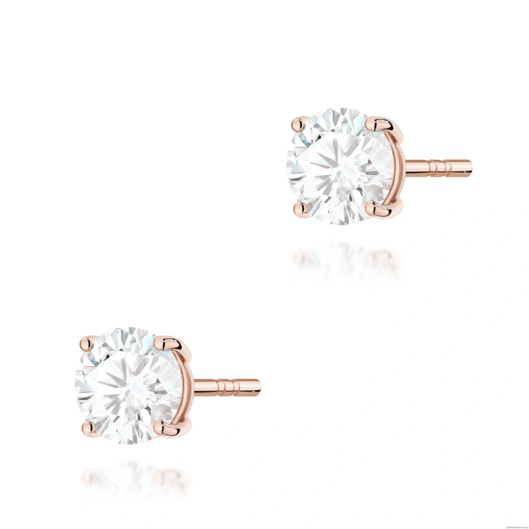 Kolczyki K0583 Diament 2 x 1.00ct różowe złoto