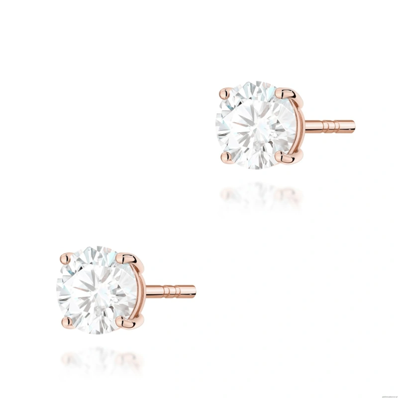 Kolczyki K0583 Diament 2 x 1.00ct różowe złoto