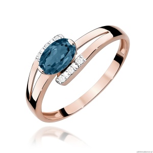 Pierścionek W0119 Topaz London Blue 0,50ct złoto różowe 375