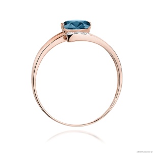 Pierścionek W0119 Topaz London Blue 0,50ct złoto różowe 375