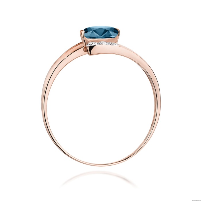 Pierścionek W0119 Topaz London Blue 0,50ct złoto różowe 375