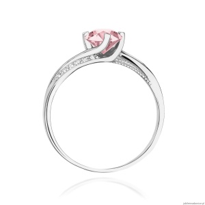 Pierścionek W0084 Diament Laboratoryjny różowy 0,50ct białe złoto