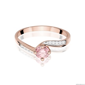 Pierścionek W0084 Diament Laboratoryjny różowy 0,50ct różowe złoto
