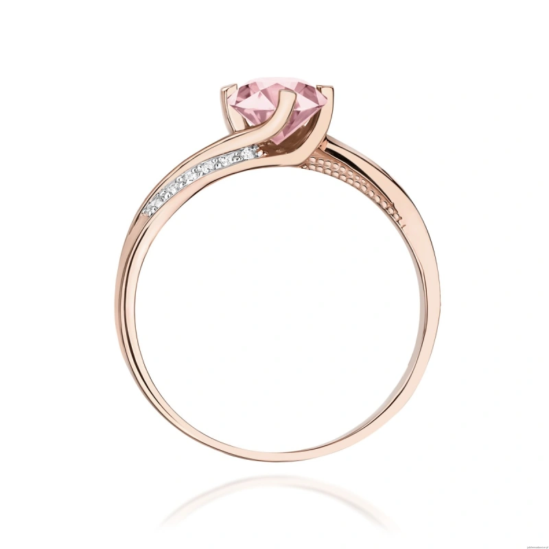 Pierścionek W0084 Diament Laboratoryjny różowy 0,50ct różowe złoto