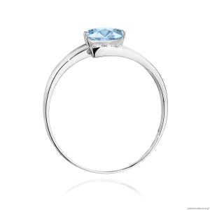 Pierścionek W0119 Diament Laboratoryjny niebieski 0,50ct białe złoto