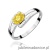 Pierścionek W0119 Diament Laboratoryjny żółty 0,50ct białe złoto
