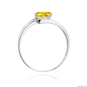 Pierścionek W0119 Diament Laboratoryjny żółty 0,50ct białe złoto