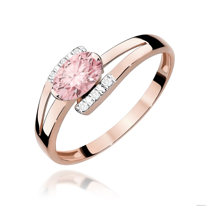 Pierścionek W0119 Diament Laboratoryjny różowy 0,50ct różowe złoto