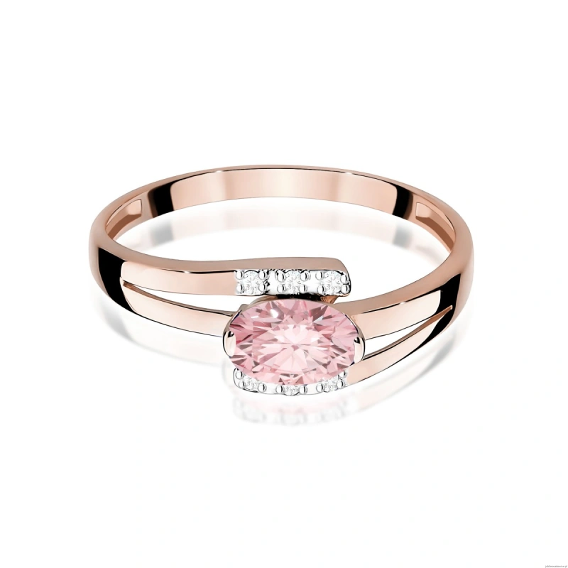 Pierścionek W0119 Diament Laboratoryjny różowy 0,50ct różowe złoto