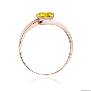 Pierścionek W0119 Diament Laboratoryjny żółty 0,50ct różowe złoto