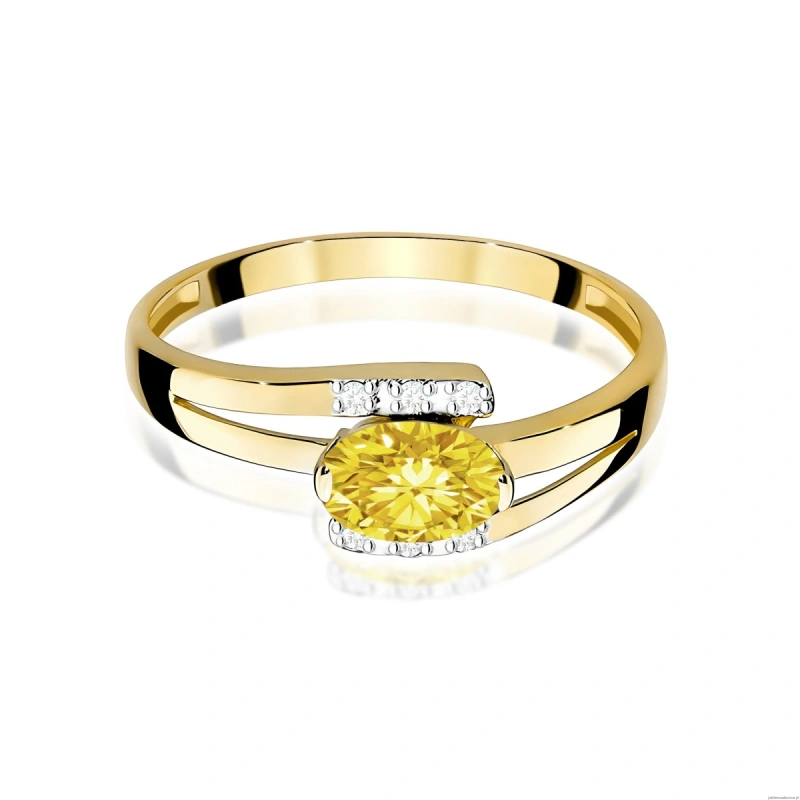 Pierścionek W0119 Diament Laboratoryjny żółty 0,50ct żółte złoto