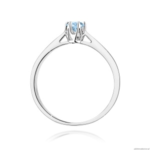Pierścionek W0295 Diament Laboratoryjny niebieski 0,15ct białe złoto