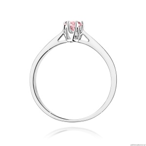Pierścionek W0295 Diament Laboratoryjny różowy 0,15ct białe złoto
