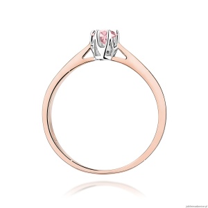 Pierścionek W0295 Diament Laboratoryjny różowy 0,15ct różowe złoto