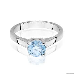 Pierścionek W0544 Diament Laboratoryjny niebieski 1,00ct białe złoto