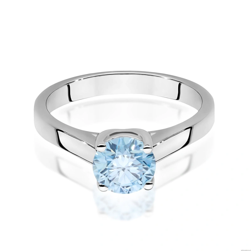 Pierścionek W0544 Diament Laboratoryjny niebieski 1,00ct białe złoto
